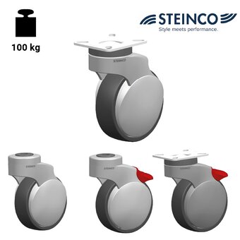 TR-38ST-S-TPU-Ruote in poliuretano termoplastico grigio antitraccia